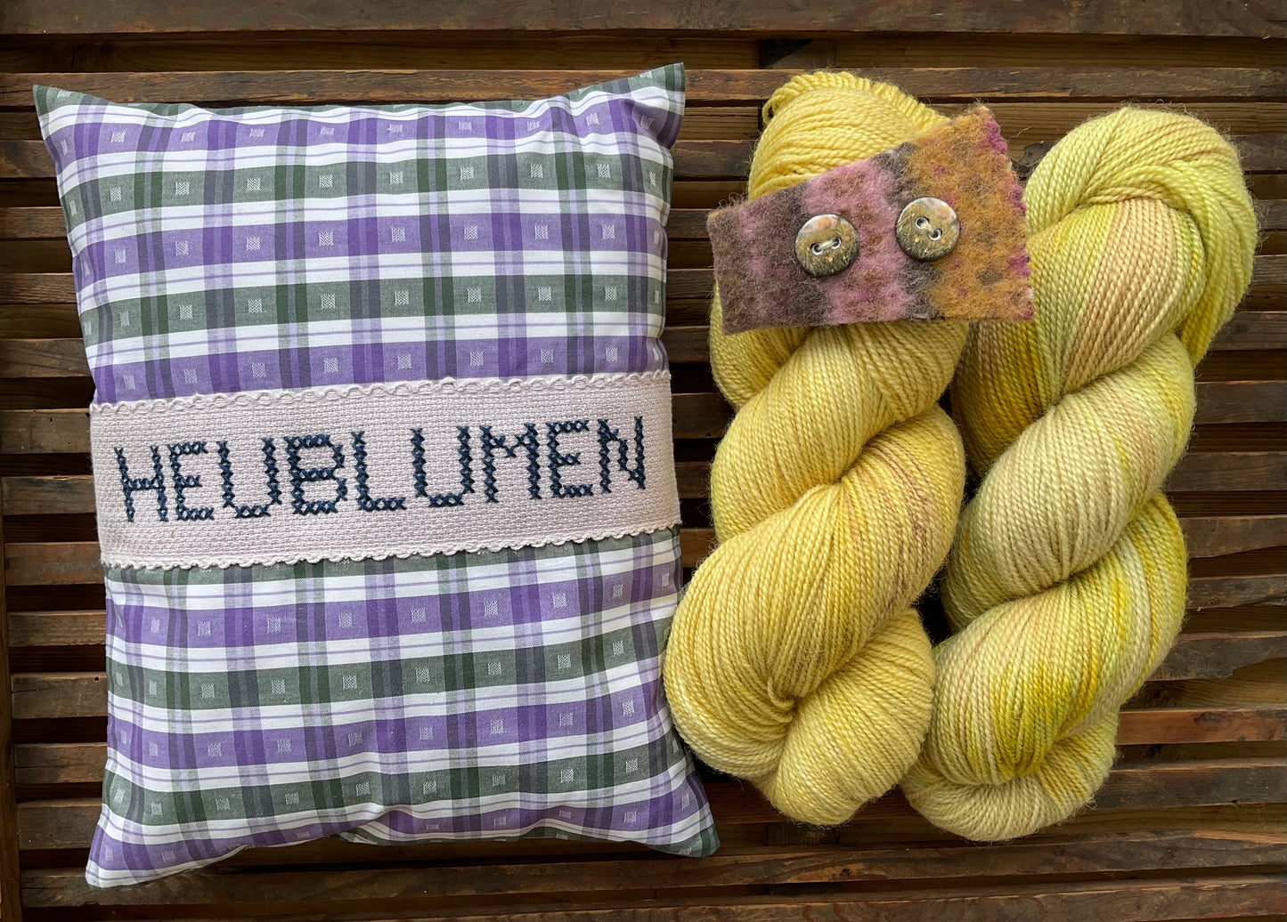 Heublumen Set " Heublume " Corriedale Wolle Naturfärbung