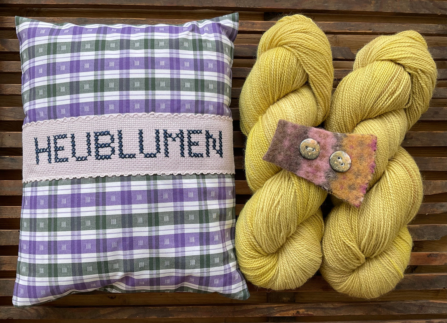 Heublumen Set " Heublume " Corriedale Wolle Naturfärbung