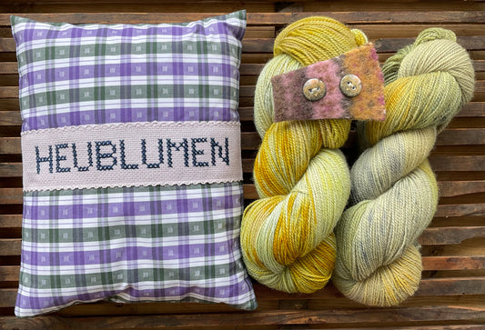 Heublumen Set  " Heublume " Corriedale Wolle Naturfärbung
