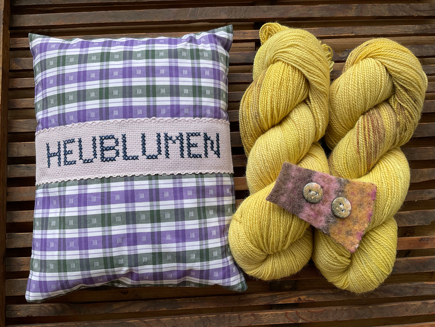 Heublumen Set  " Heublume " Corriedale Wolle Naturfärbung