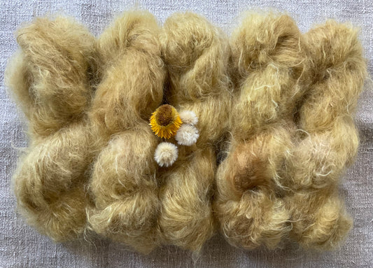 Kid Mohair + Seide Garn Naturfärbung 🌿 verschiedene Farben Goldrute, Walnuss, Waldmeister, Weidenrinde, Labkraut, Kapuzinerkressen Blüte