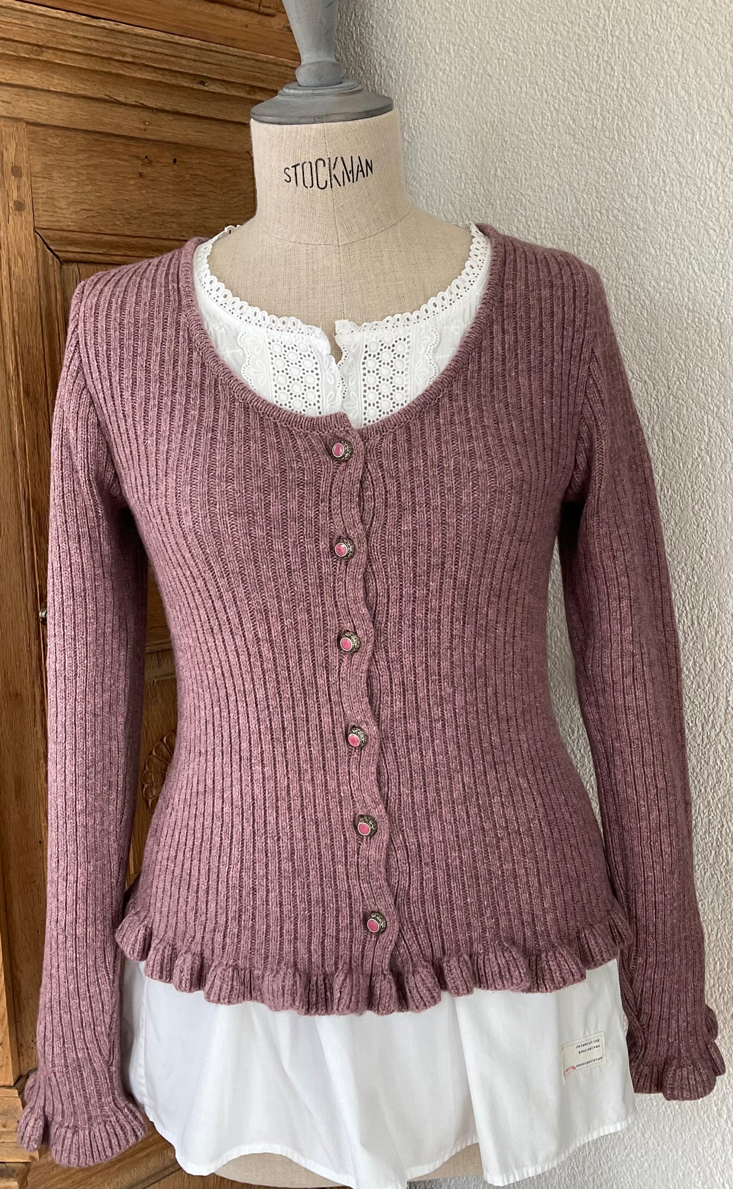 Strickjacke "Alpenrose" Yak Wolle & Merinowolle