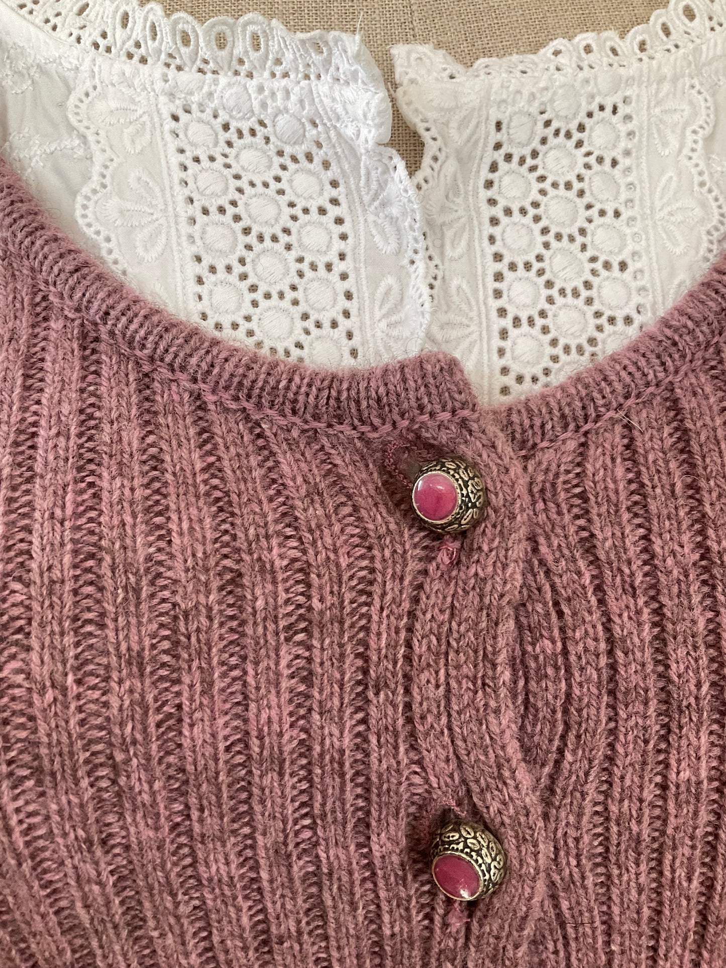 Strickjacke "Alpenrose" Yak Wolle & Merinowolle