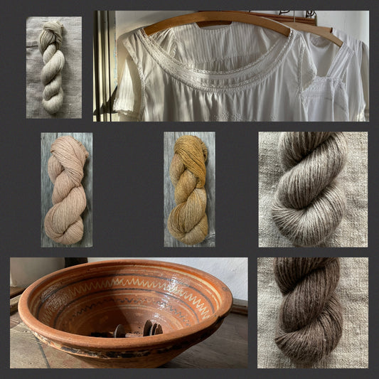 Handgefärbte Merino Schafwolle aus Arles und Portugal "Bäuerlich schön"