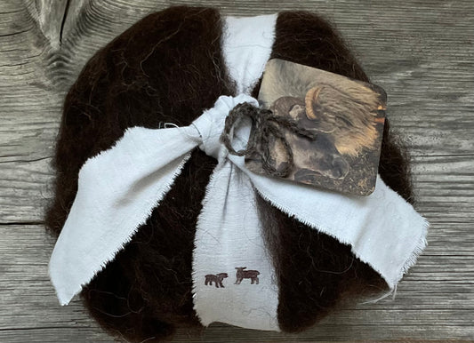 Black Welsh Mountain Schafwolle Spinnfaser