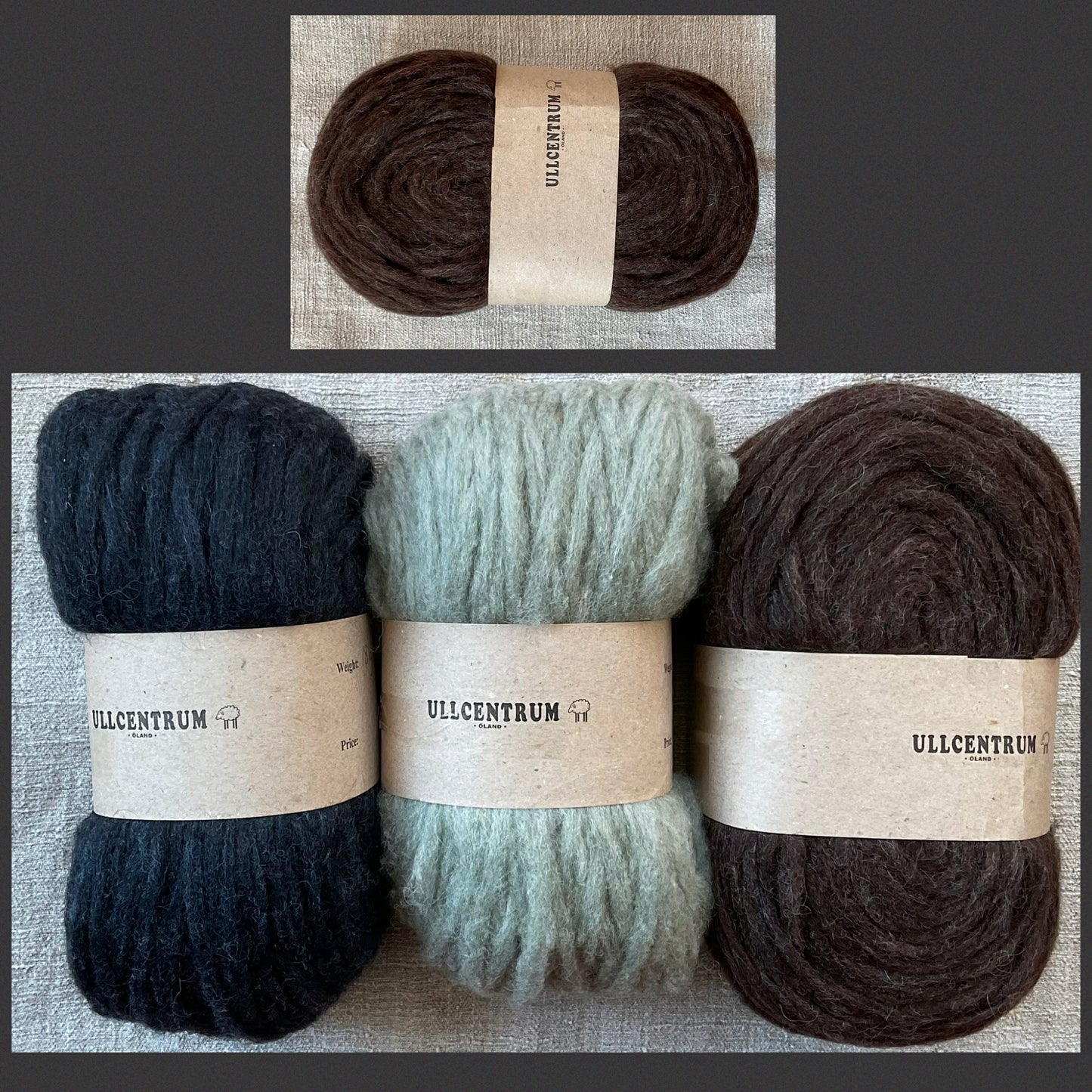 Ullcentrum Öland Preyarn unspun yarn schwedische Schafwolle " Espresso Tweed "