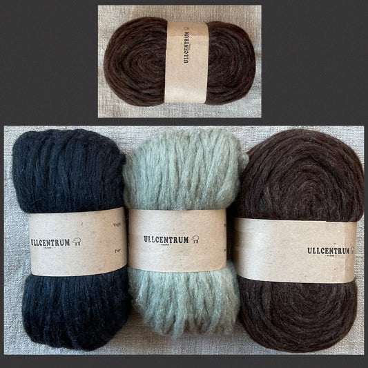 Ullcentrum Öland Preyarn unspun yarn schwedische Schafwolle " Espresso Tweed "